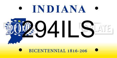 294ILS Indiana License Plate