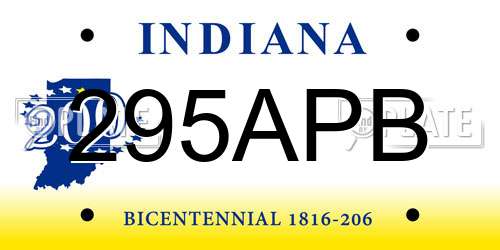 295APB Indiana License Plate
