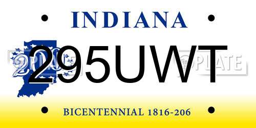 295UWT Indiana License Plate