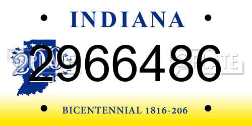 2966486 Indiana License Plate