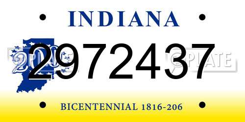 2972437 Indiana License Plate
