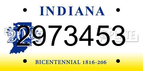 2973453 Indiana License Plate