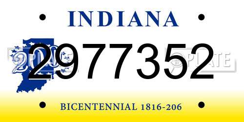 2977352 Indiana License Plate