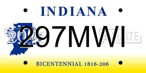 297MWI Indiana License Plate