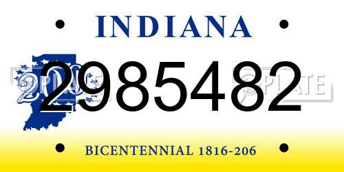 2985482 Indiana License Plate