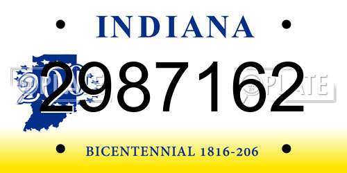 2987162 Indiana License Plate