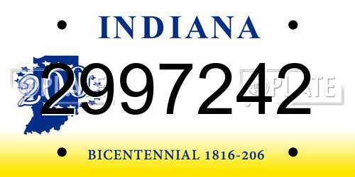 2997242 Indiana License Plate