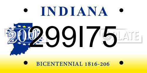 299I75 Indiana License Plate