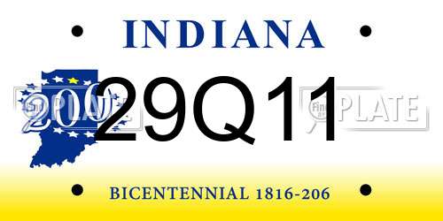29Q11 Indiana License Plate