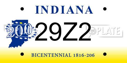 29Z2 Indiana License Plate