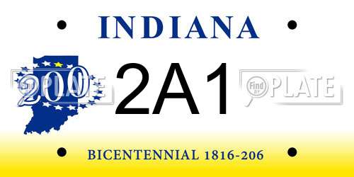 2A1 Indiana License Plate