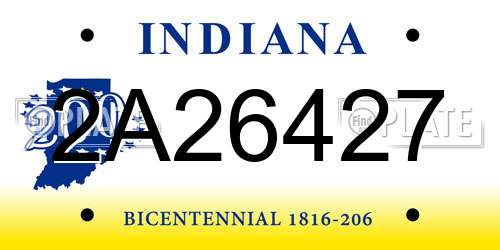2A26427 Indiana License Plate