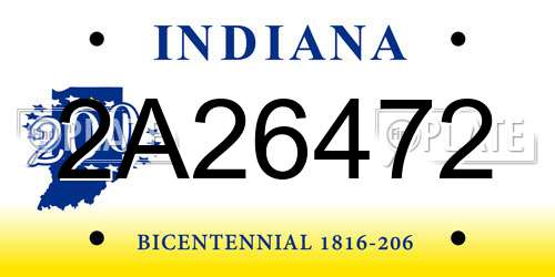 2A26472 Indiana License Plate
