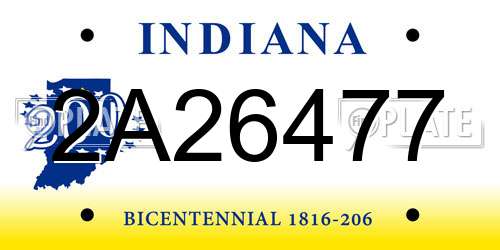 2A26477 Indiana License Plate