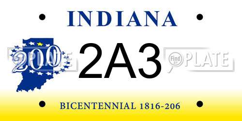 2A3 Indiana License Plate