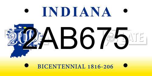 2AB675 Indiana License Plate