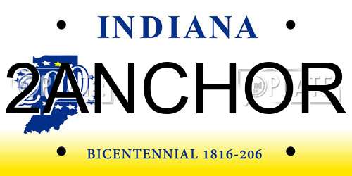 2ANCHOR Indiana License Plate