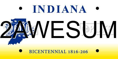 2AWESUM Indiana License Plate