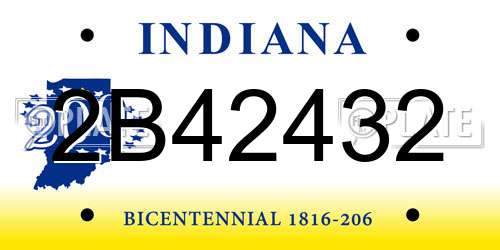 2B42432 Indiana License Plate