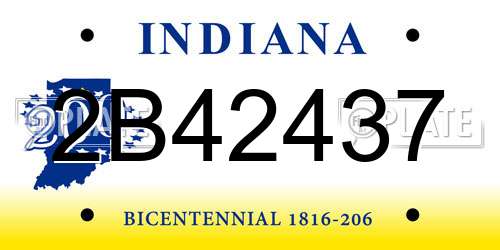 2B42437 Indiana License Plate