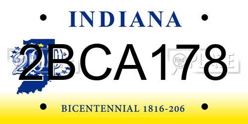 2BCA178 Indiana License Plate