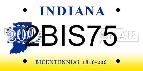2BIS75 Indiana License Plate
