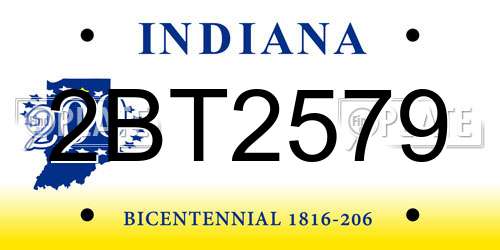 2BT2579 Indiana License Plate