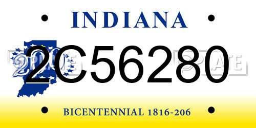 2C56280 Indiana License Plate