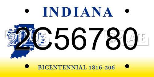 2C56780 Indiana License Plate