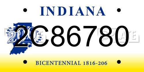 2C86780 Indiana License Plate