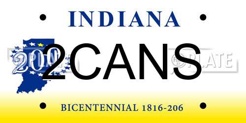 2CANS Indiana License Plate
