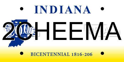 2CHEEMA Indiana License Plate