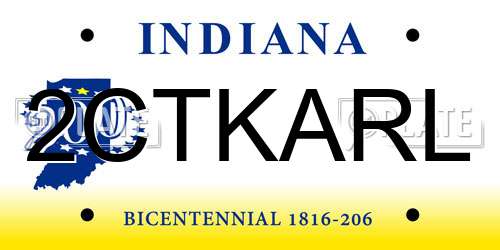 2CTKARL Indiana License Plate
