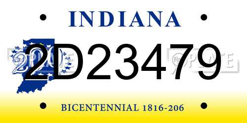 2D23479 Indiana License Plate