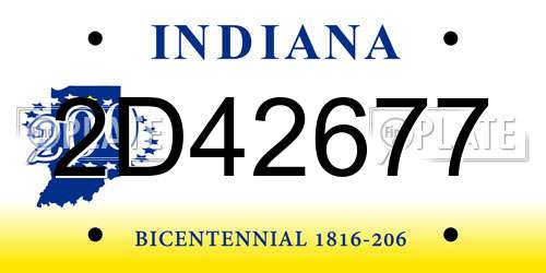 2D42677 Indiana License Plate