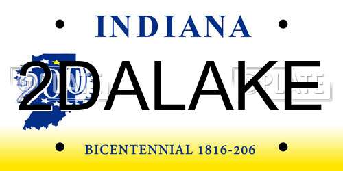 2DALAKE Indiana License Plate