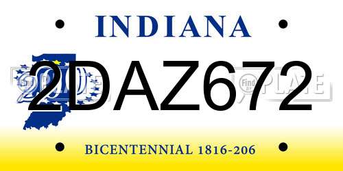 2DAZ672 Indiana License Plate