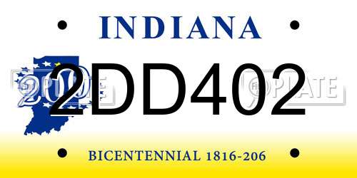 2DD402 Indiana License Plate