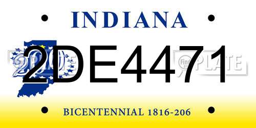 2DE4471 Indiana License Plate