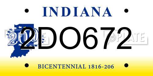 2DO672 Indiana License Plate