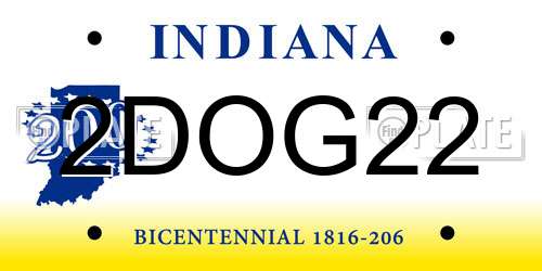 2DOG22 Indiana License Plate