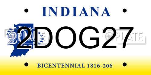 2DOG27 Indiana License Plate