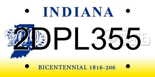 2DPL355 Indiana License Plate