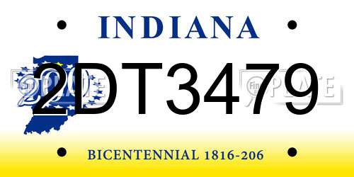 2DT3479 Indiana License Plate