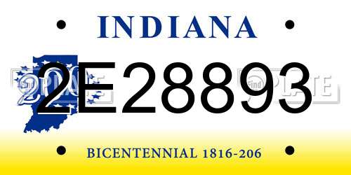 2E28893 Indiana License Plate