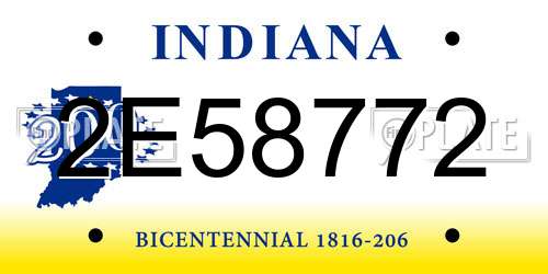 2E58772 Indiana License Plate