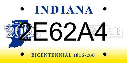 2E62A4 Indiana License Plate
