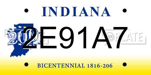 2E91A7 Indiana License Plate