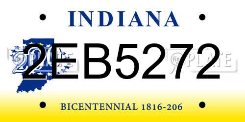 2EB5272 Indiana License Plate