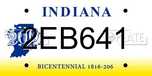 2EB641 Indiana License Plate